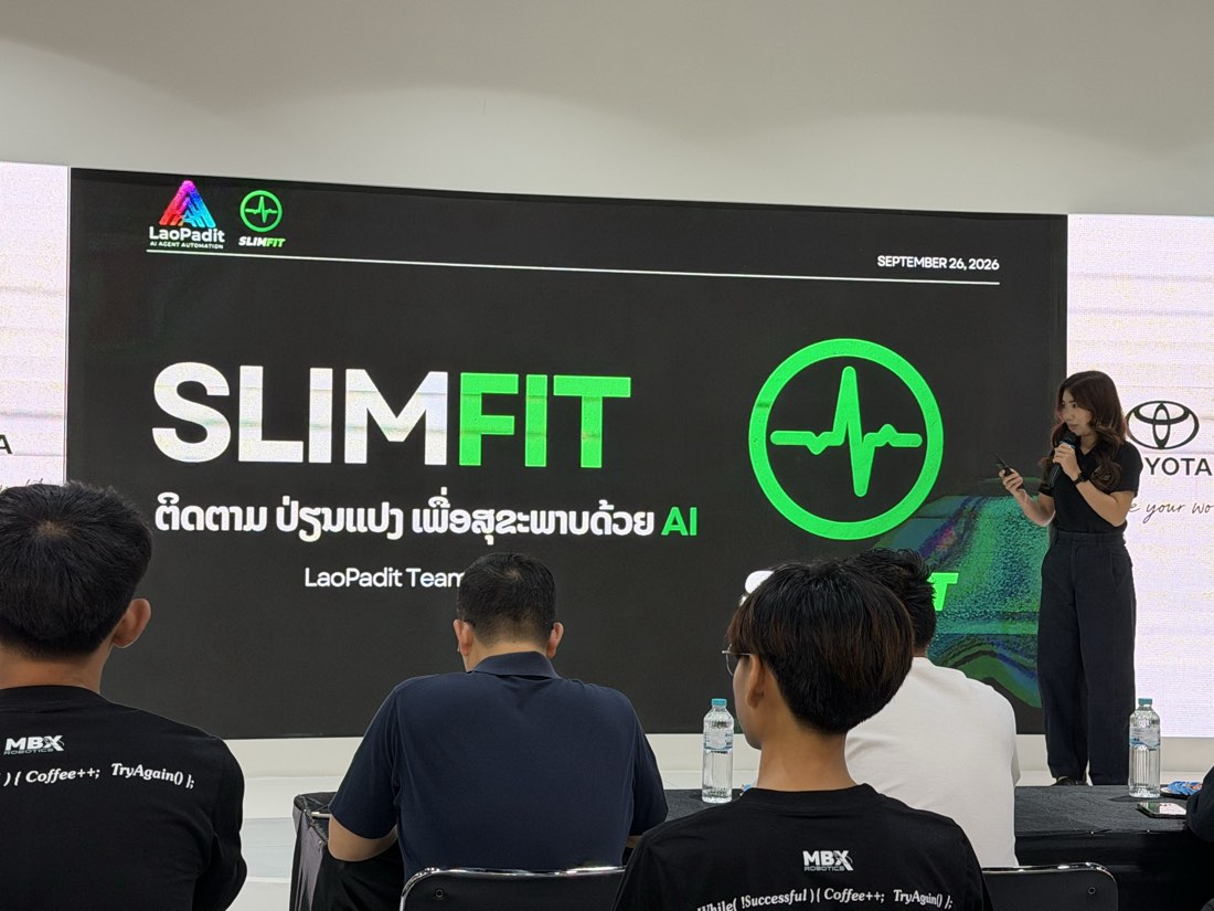 LaoPadit presenting SlimFit at Toyota Business Challenge 2026